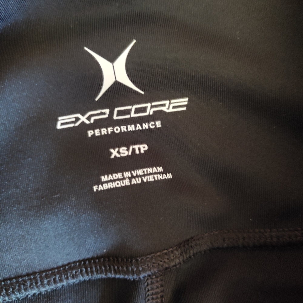 EXP CORE Asymmetrical Mesh Panels Black Yoga Athletic Workout Tights Leggings XS - Picture 3 of 8